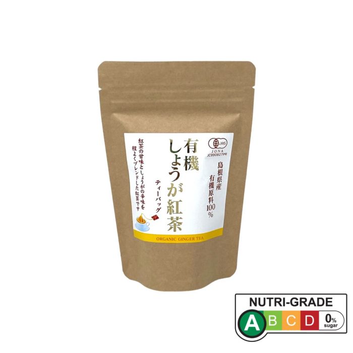 [HINODE] ORGANIC JAPANESE GINGER ENGLISH TEA – SUGAR FREE, 12 TEA BAGS/PACK 5