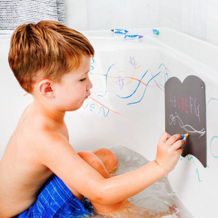 [KITPAS] DRAWING BOARD (BOOK) WITH BATH SHOWER CRAYON – STICK ON TILES FLOAT ON WATER – LEARN PLAY 3